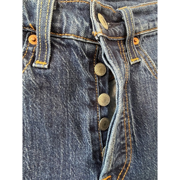 Levis Premium 501 S Skinny Jeans Dark Wash Indigo High Rise Womens 26 28x28 - Picture 6 of 9